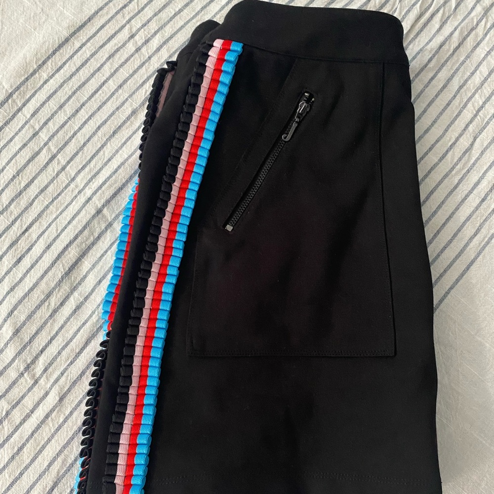 Juicy Couture Black Mini Skirt with Blue and Red Trim